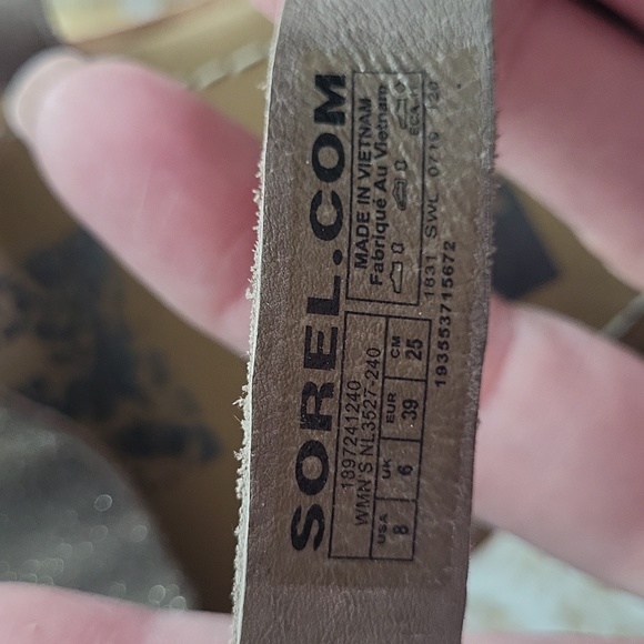 Sorel Ella Criss Cross Summer Sandles Golden Bronze Molded Sole Toe Ring Size 8 - Picture 7 of 8